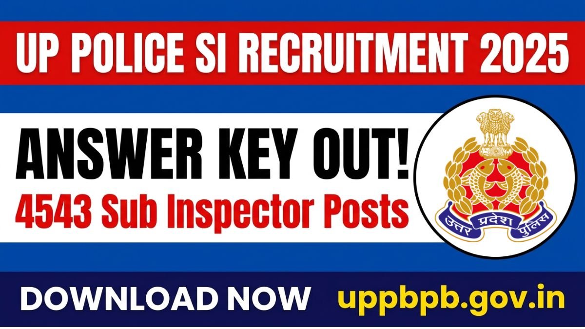 UP Police SI Recruitment 2025: Answer Key Out for 4543 Posts, Download & Raise Objection Now