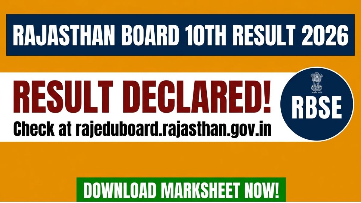 Rajasthan Board 10th Result 2026 OUT at 1 PM: Check RBSE Class 10 Marksheet and Download Link Now