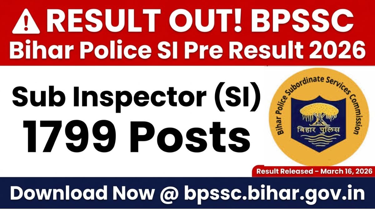 BPSSC Bihar Police SI Pre Result 2026