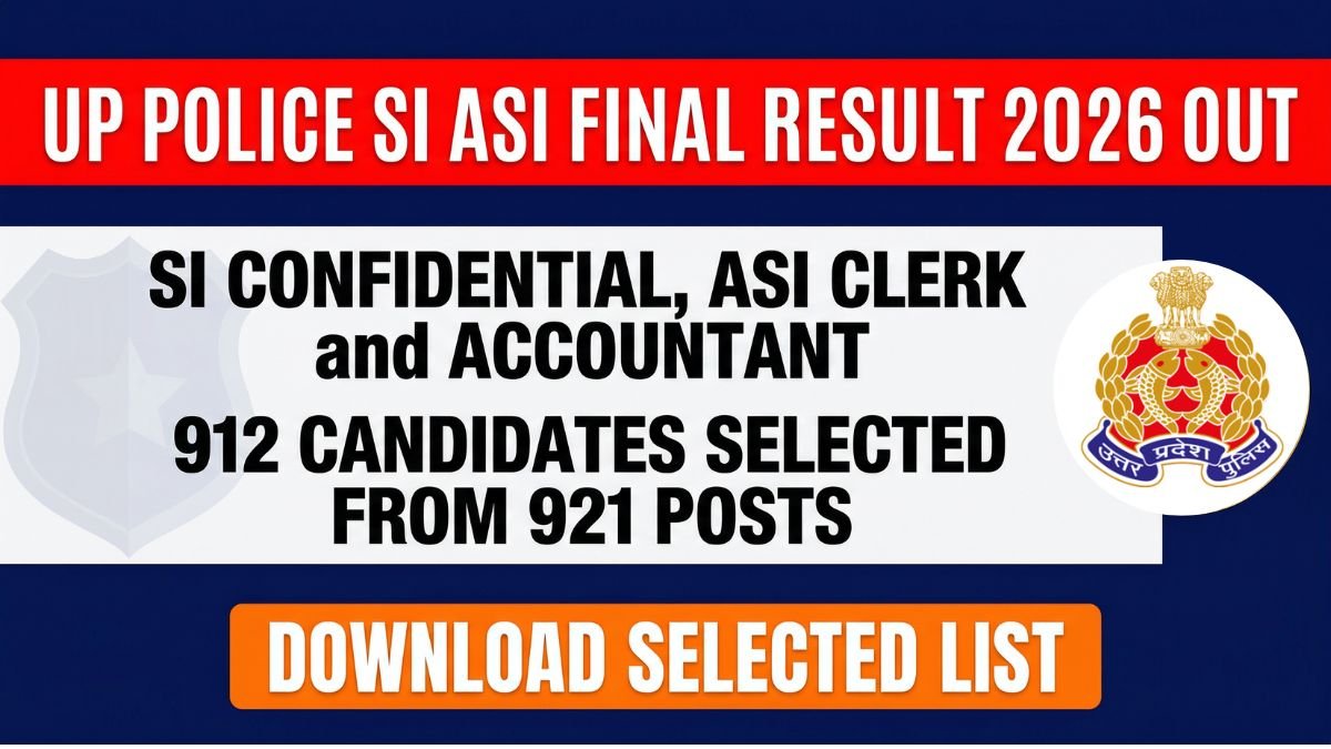 UP Police SI ASI Clerk Accountant Recruitment 2023 Final Result 2026 declared on March 26. 912 candidates selected from 921 posts. Check cut off marks, merit list PDF at uppbpb.gov.in and asimexams.com