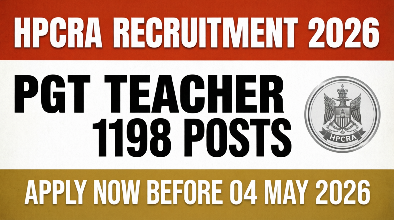 HPCRA PGT Teacher Recruitment 2026: Apply Online for 1198 Posts in HP