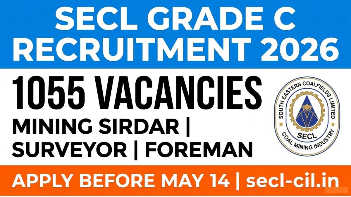SECL Grade C Various Post Recruitment 2026: 1055 Vacancies Notified, Apply Now