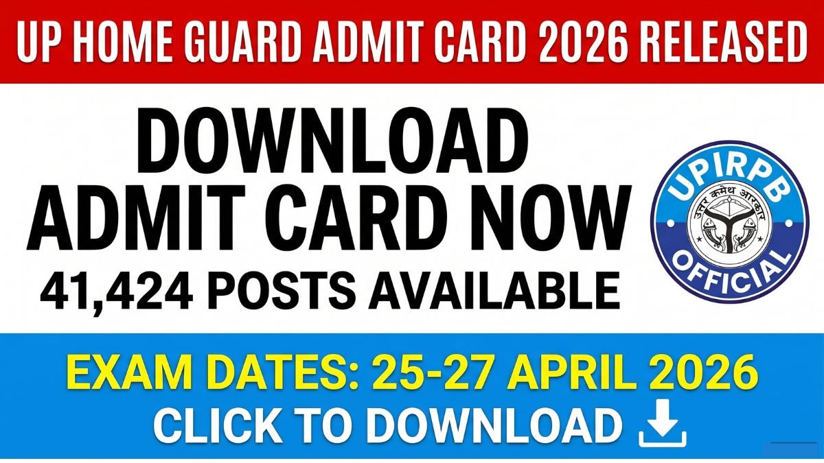 Download UP Home Guard Admit Card 2026 from UPPRPB official website. Check exam dates, eligibility, and selection process for 41,424 Home Guard posts in Uttar Pradesh.