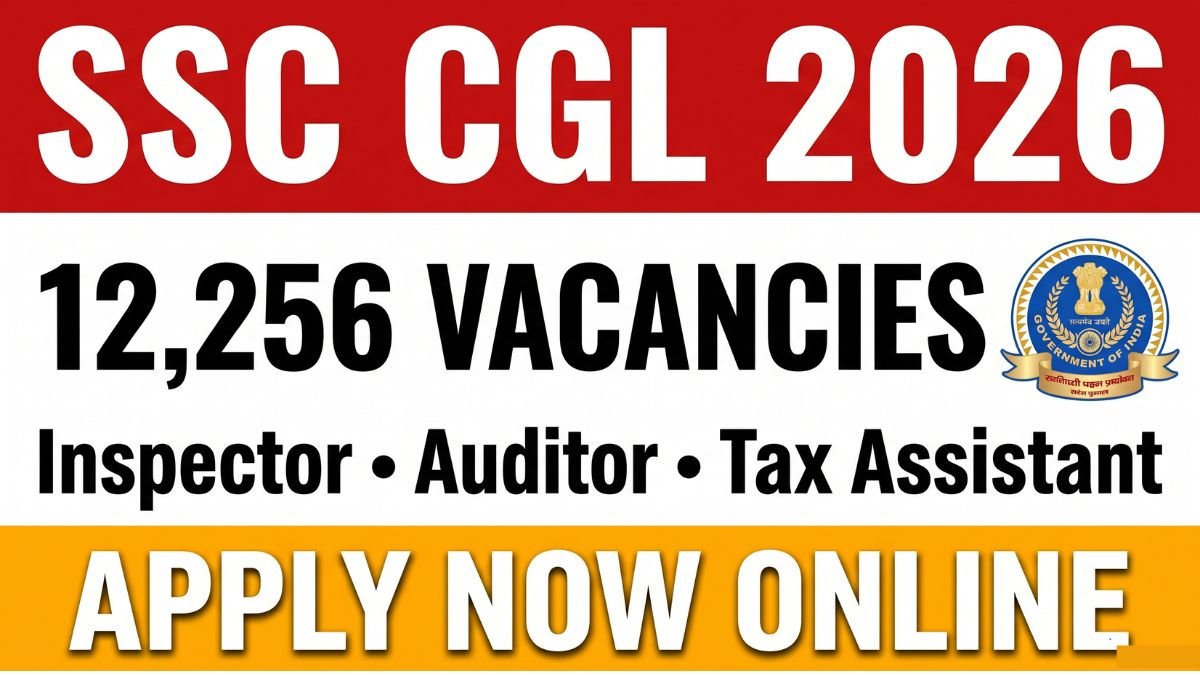 Complete guide to SSC CGL Recruitment 2026 with 12,256 vacancies. Check eligibility, salary, exam dates, selection process, application fee, and how to apply online at ssc.gov.in.