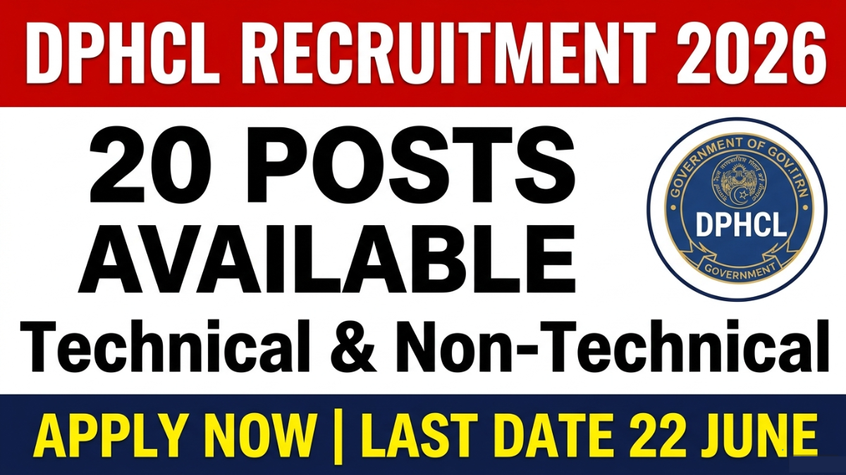 Apply for DPHCL Recruitment 2026. Delhi Police Housing Corporation Limited is hiring 20 candidates for technical and non-technical posts. Check eligibility, salary, selection process, and last date.