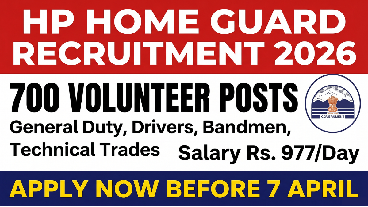 Apply for HP Home Guard Recruitment 2026 with 700 vacancies for volunteer posts. Check eligibility criteria, salary, selection process, and how to apply online at hgvr.hp.gov.in.
