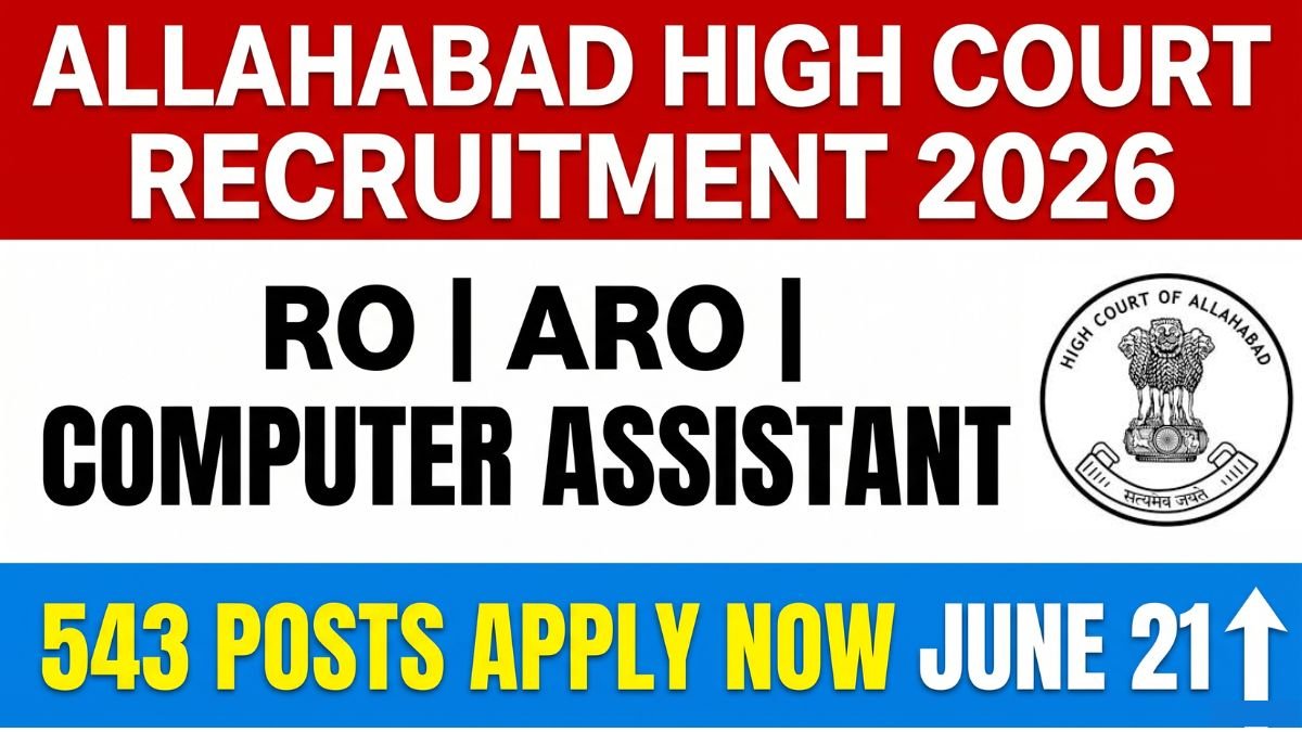 Apply for 543 vacancies in Allahabad High Court recruitment 2026. Review Officer, ARO, and Computer Assistant posts.