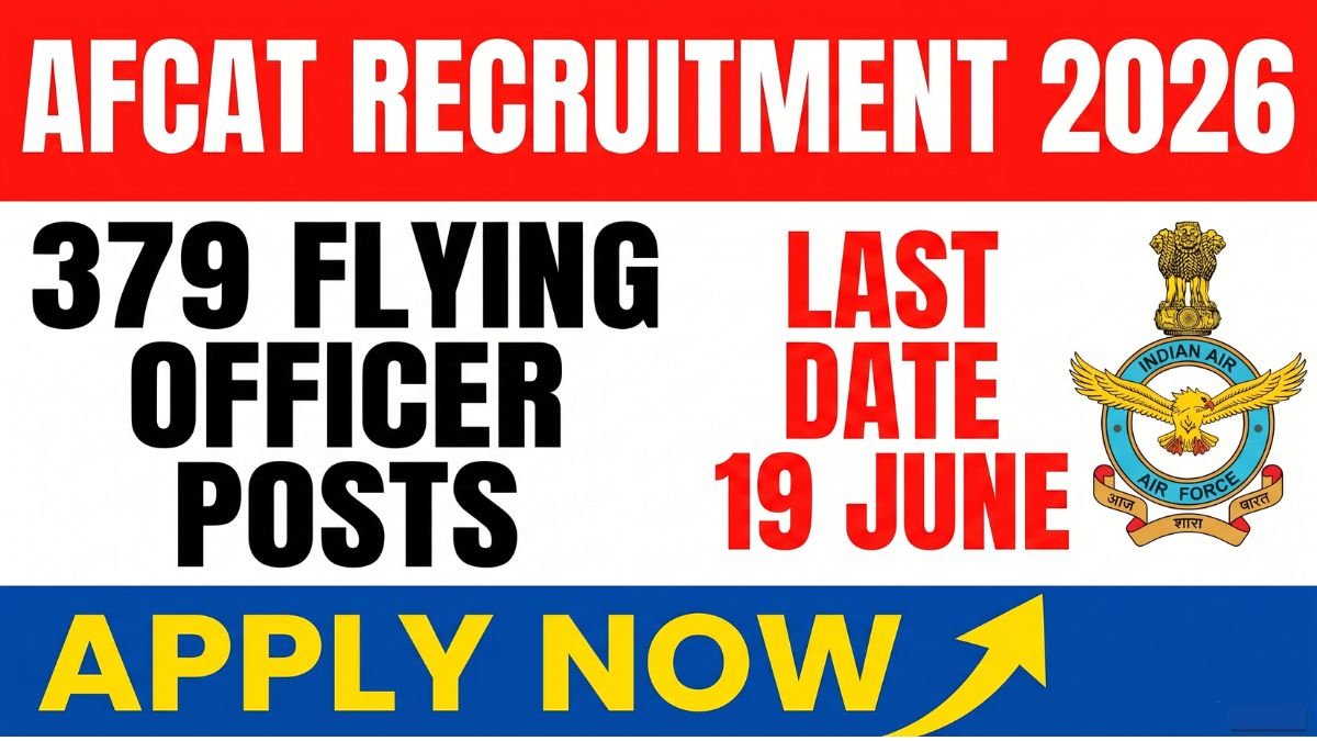 Join Indian Air Force as a Commissioned Officer through AFCAT 2026. Apply now for 379 Flying Officer posts. Last date to apply is 19 June 2026. Check eligibility, salary, and selection process here.