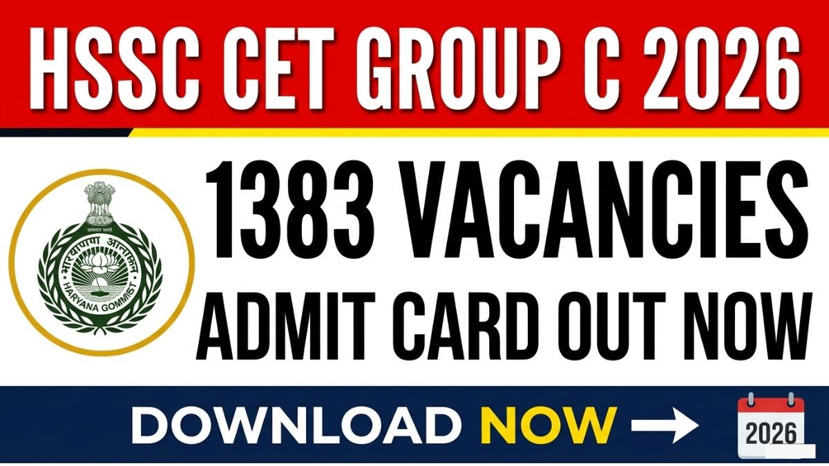 Download HSSC CET Group C 02/2026 admit card and shortlisted candidates list. Check 1383 vacancies, exam dates, eligibility, and apply online on hssc.gov.in.