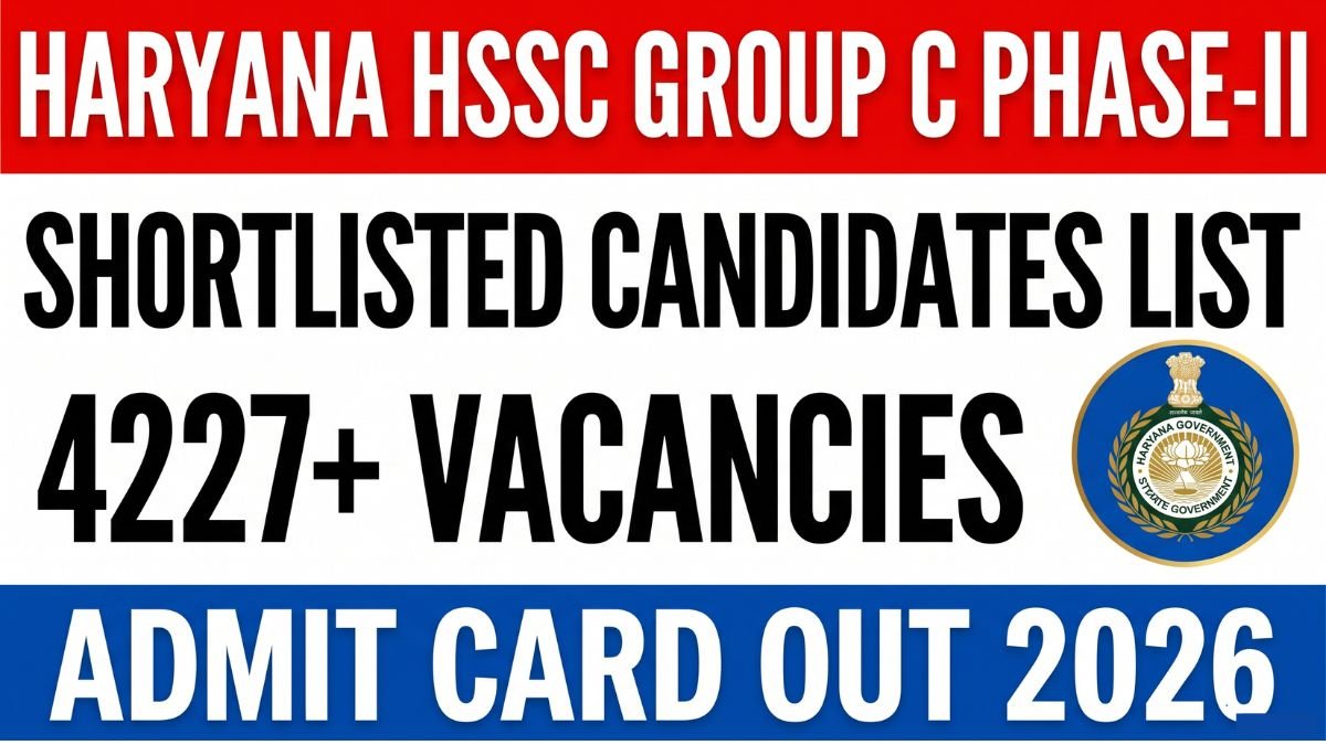 Haryana HSSC Group C Phase-II Recruitment 2026 offers 4200+ vacancies. Check application dates, eligibility criteria, salary, selection process, and admit card details inside.