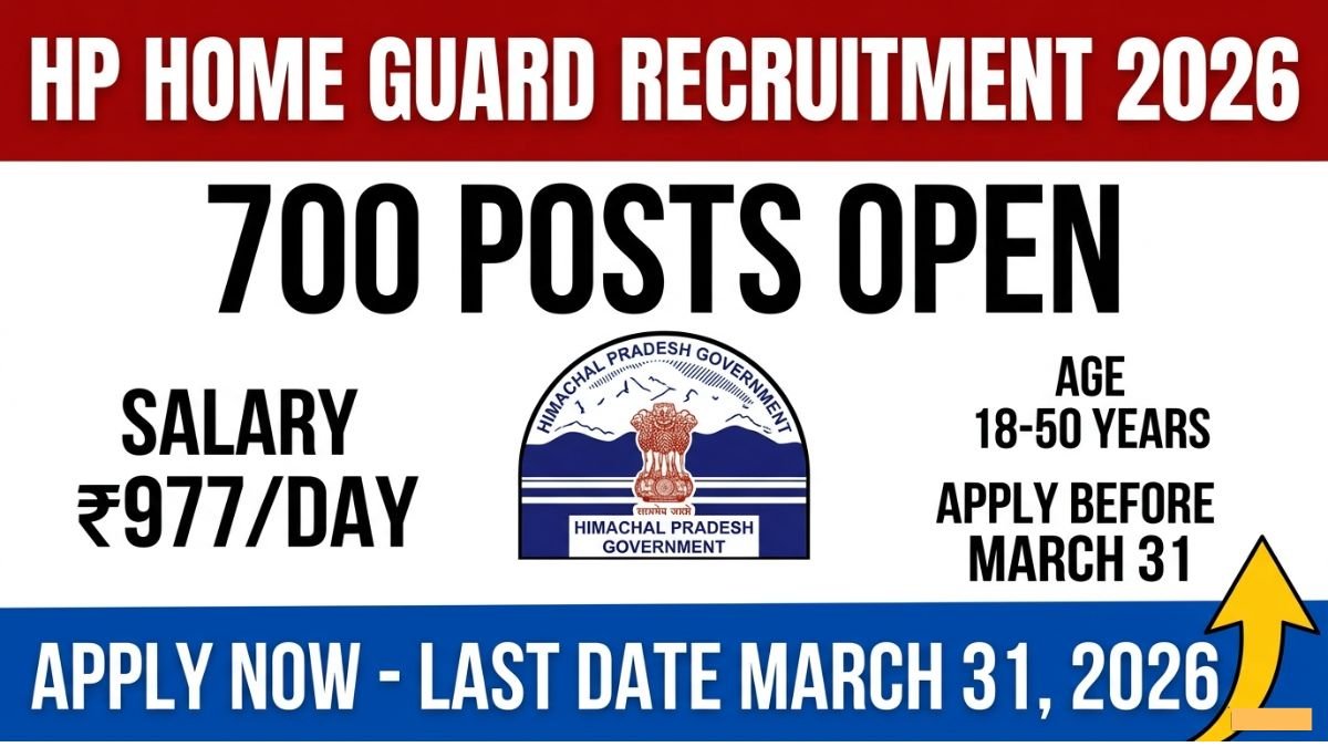 Apply for HP Home Guard Recruitment 2026. 700 vacancies for Home Guard Volunteers across Himachal Pradesh. Age limit 18-50 years, salary Rs 977 per day.