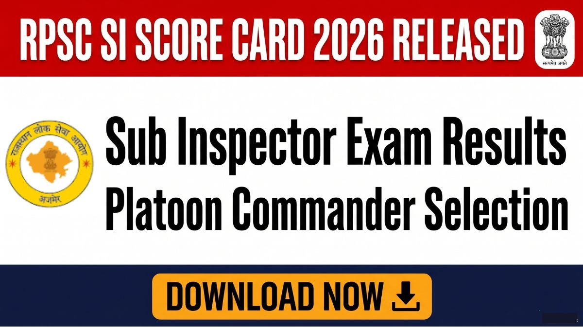 RPSC Sub Inspector and Platoon Commander Score Card 2026