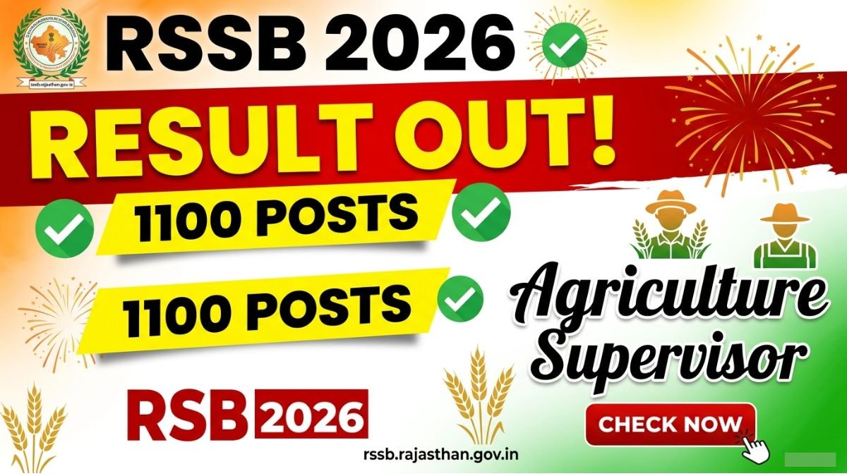 RSSB Agriculture Supervisor Result 2026 has been released. Check merit list, cut off marks, and download your result PDF from the official RSSB website now.