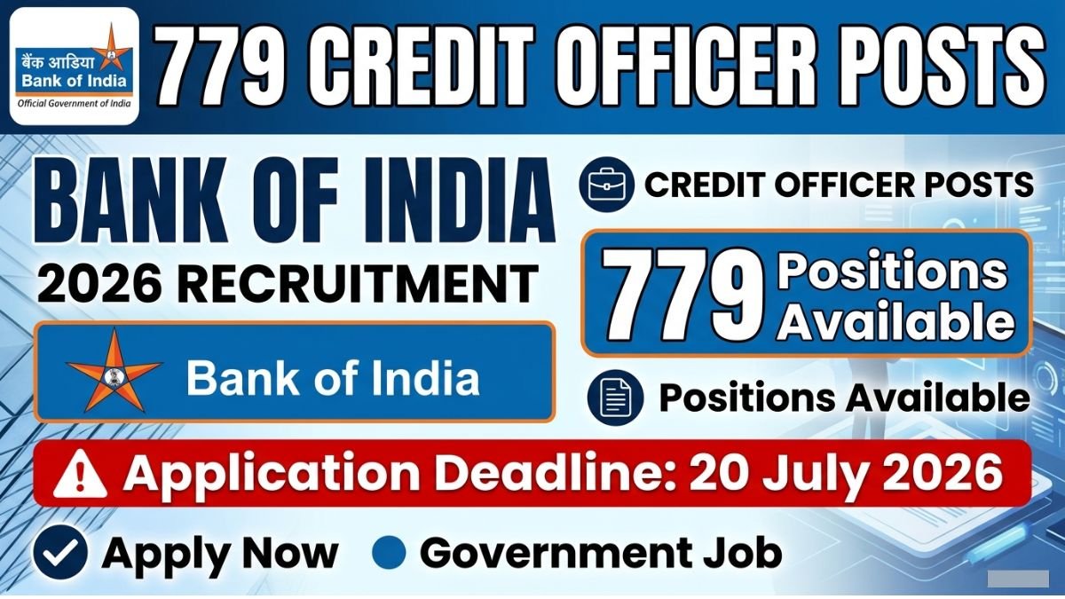 Bank of India Credit Officer Recruitment 2026: Apply Now for 779 Posts