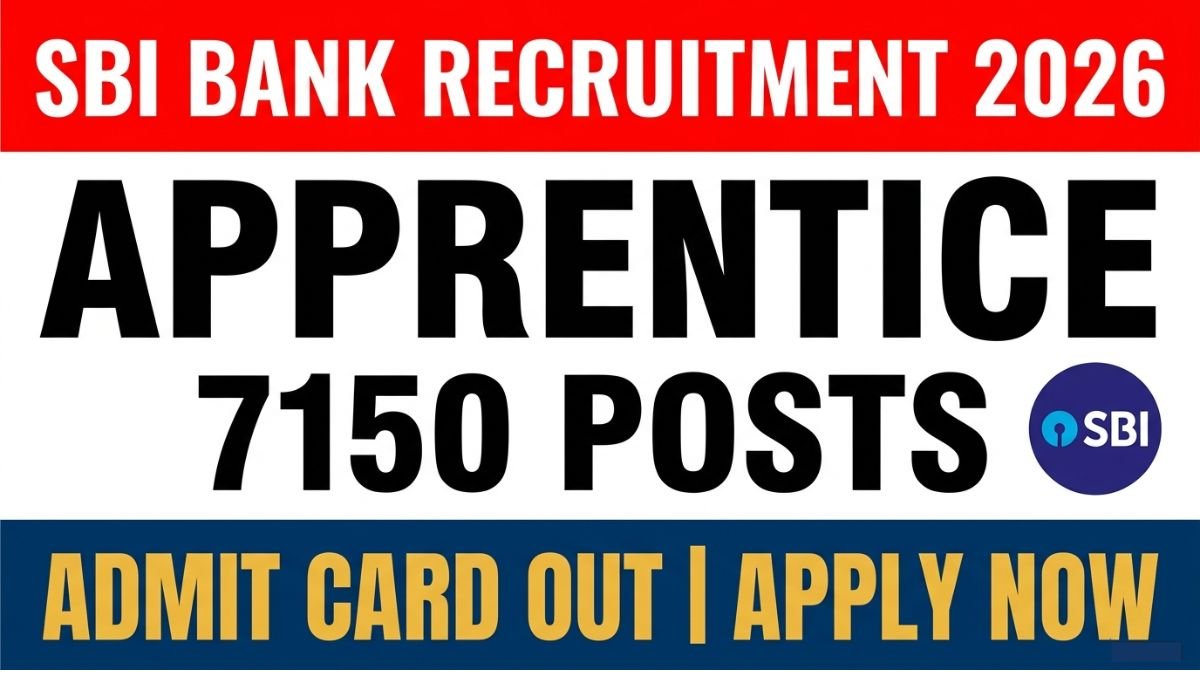 SBI Bank Apprentice 2026 recruitment notification released for 7150 posts. Download admit card, check eligibility, application fee, important dates, and apply online through official website. Full details here.