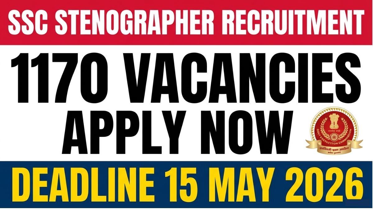 SSC Stenographer Recruitment 2026 notification released for 1170 vacancies. Check application dates, eligibility, salary, selection process, and how to apply online at ssc.gov.in.