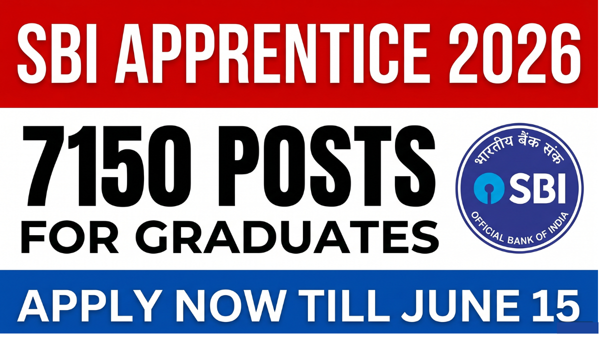 SBI Apprentice Recruitment 2026 Notification Released for 7150 Apprentice Posts. Check Eligibility, Age Limit, Application Fee, Exam Pattern and How to Apply.