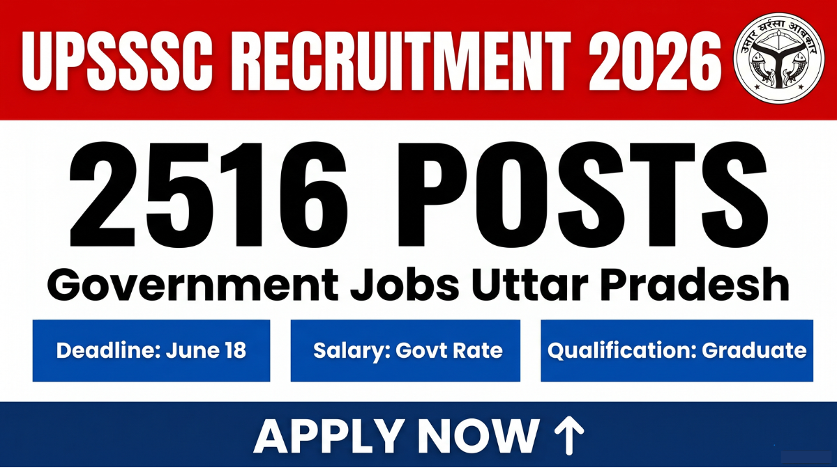 UPSSSC Lower PCS Recruitment 2026: 2516 Posts Online Form Application Till June 18