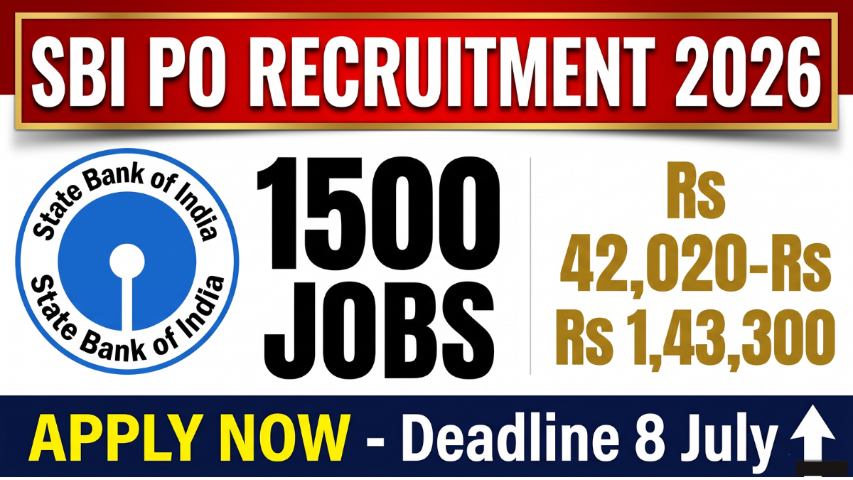 Apply for SBI PO Recruitment 2026. Get 1500 vacancies, salary, eligibility, exam pattern, application dates, and step-by-step application process here.