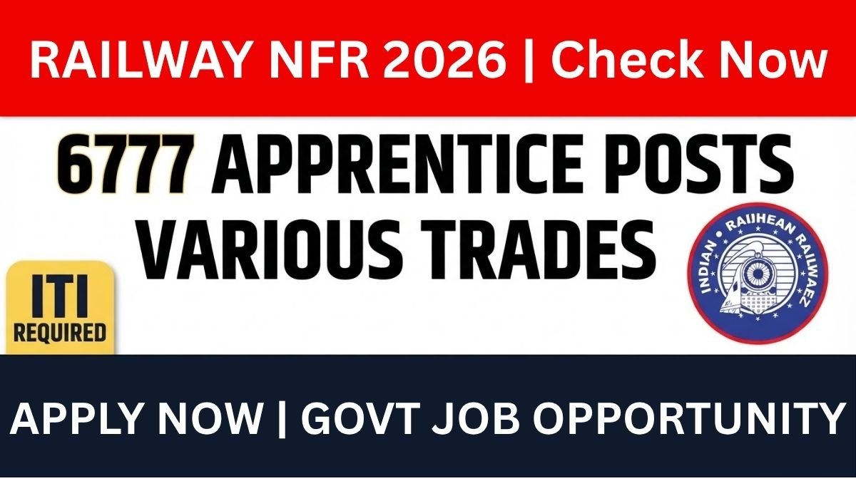 Railway NFR Apprentice Recruitment 2026: Apply for 6777 Trade Apprentice Posts