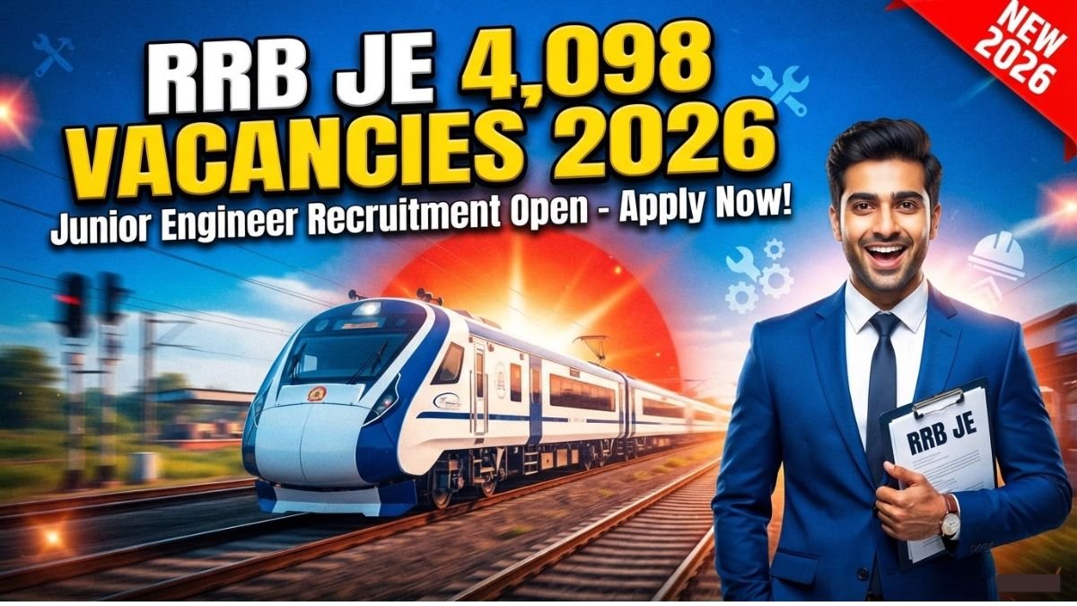 RRB Junior Engineer JE Recruitment 2026 notification with 4,098 vacancies. Check eligibility, salary, age limit, exam date, how to apply, and important links for RRB JE CEN 05/2026.