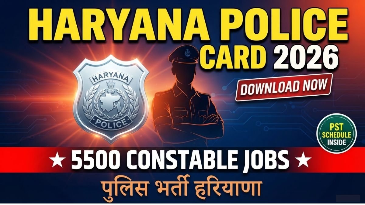 Download Haryana Police Admit Card 2026 for Constable posts. Check PST/PMT schedule, shortlisting candidates list, exam dates, and important links for 5500 vacancies.