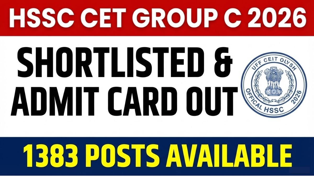 Get the latest HSSC CET Group C 2026 shortlisted candidates list, admit card, exam dates, eligibility criteria, and complete recruitment details for all Group C posts in Haryana.