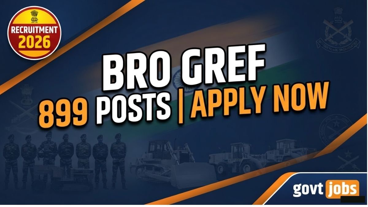Apply for BRO GREF Recruitment 2026 with 899 posts including Draughtsman, Typist, and Operator roles. Check eligibility, dates, and application details on bro.gov.in.